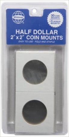 Whitman 2x2 Coin Mounts -- Retail Pack of 30 -- Half Dollar Size