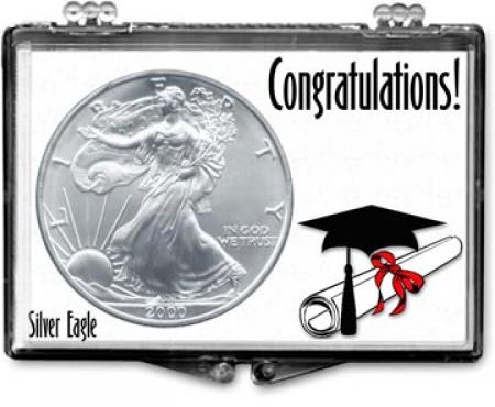 Edgar Marcus Snaplock Holder -- Graduation -- Cap & Diploma -- Silver Eagle