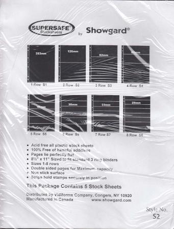 Showgard Supersafe Stock Sheets -- 2 Row