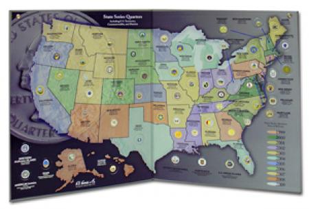 HE Harris State Series Quarters Collectors Map