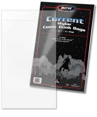 BCW Current Mylar Comic Book Bags (2 mil) -- Pack of 50