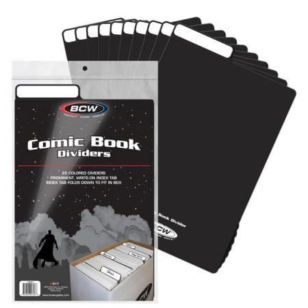BCW Comic Book Dividers -- Pack of 25 -- Black