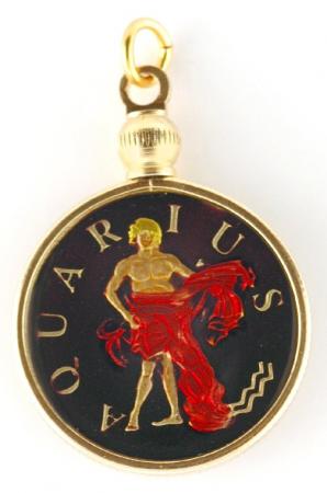 Hand Painted Aquarius Medallion Cuff Links (Jan 20 - Feb 18)