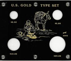 Capital Holder - U.S. Gold Type Set (20, 10, 5, & 2.50 w/ Illustration)