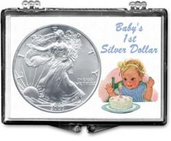 Edgar Marcus Snaplock Holder -- Babys First Silver Dollar -- Silver Eagle