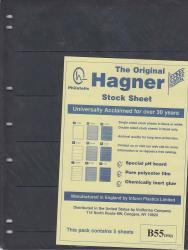 Hagner Stock Sheets -- Double Sided, 5 Row -- Pack of 5 -- Black