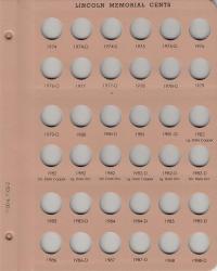 Dansco Replacement Page 7100-6/7102-2: Lincoln Memorial Cents (1974 to 1988-D)