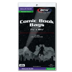 BCW Regular/Silver Comic Book Bags (Resealable)