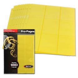 BCW Side Loading 18-Pocket Pro Pages -- Yellow -- Pack of 10