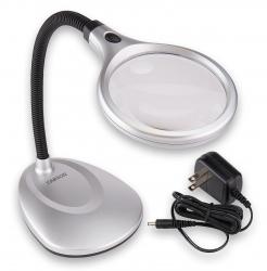 Carson Optical LED Flexible Desk Magnifier, 2X (5X Bifocal)