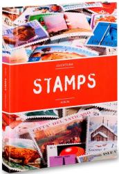 Lighthouse "Stamps" Stockbook -- 6.5 x 9 -- 32 White Pages -- Red