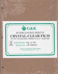 G&K Crystal Clear Interleaving -- Standard 3-Ring Albums