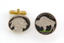 Hand Painted Buffalo Nickel (Obv and Rev) Cuff Links