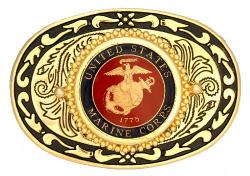 Hand Painted Marine Corp Belt Buckle