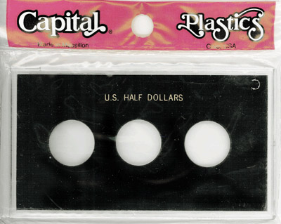 Capital Holder For US Half Dollars 3 Holes No Dates Quality Meteor Snaplock Case