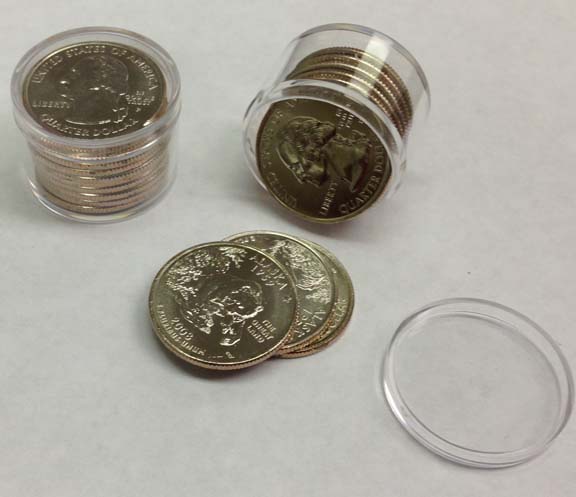 20 Twenty COIN SAFE- Made in America DIME SIZE SQUARE Coin Tubes 