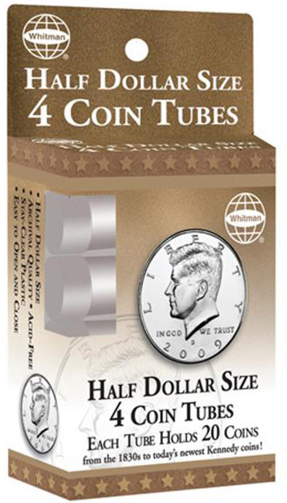 10 Round Coin Tubes Half Dollar Size HE Harris Clear Archival Quality 