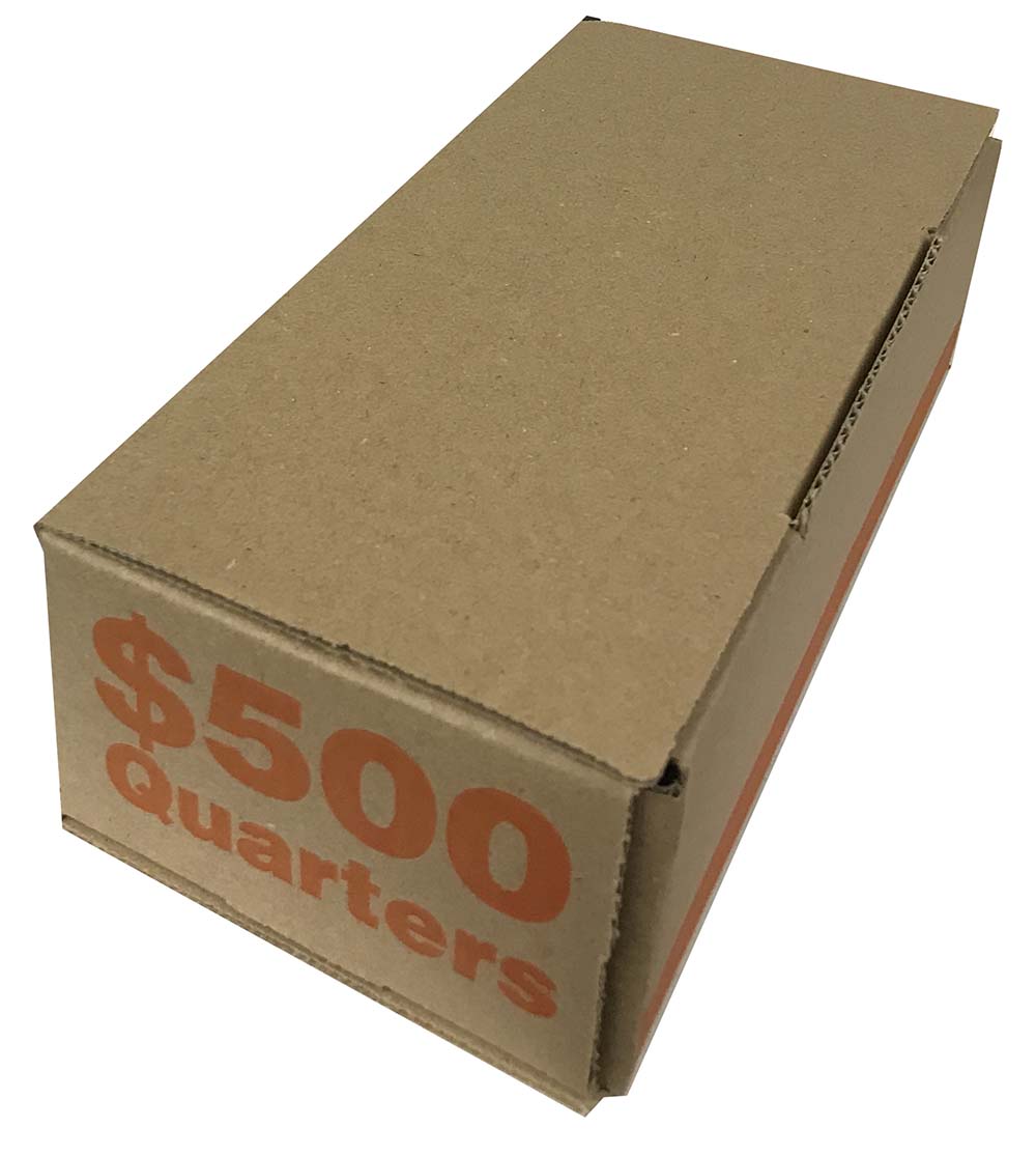 2 Quarter Cardboard Roll Storage Boxes Hold 40 Rolls Each No Coins Included 