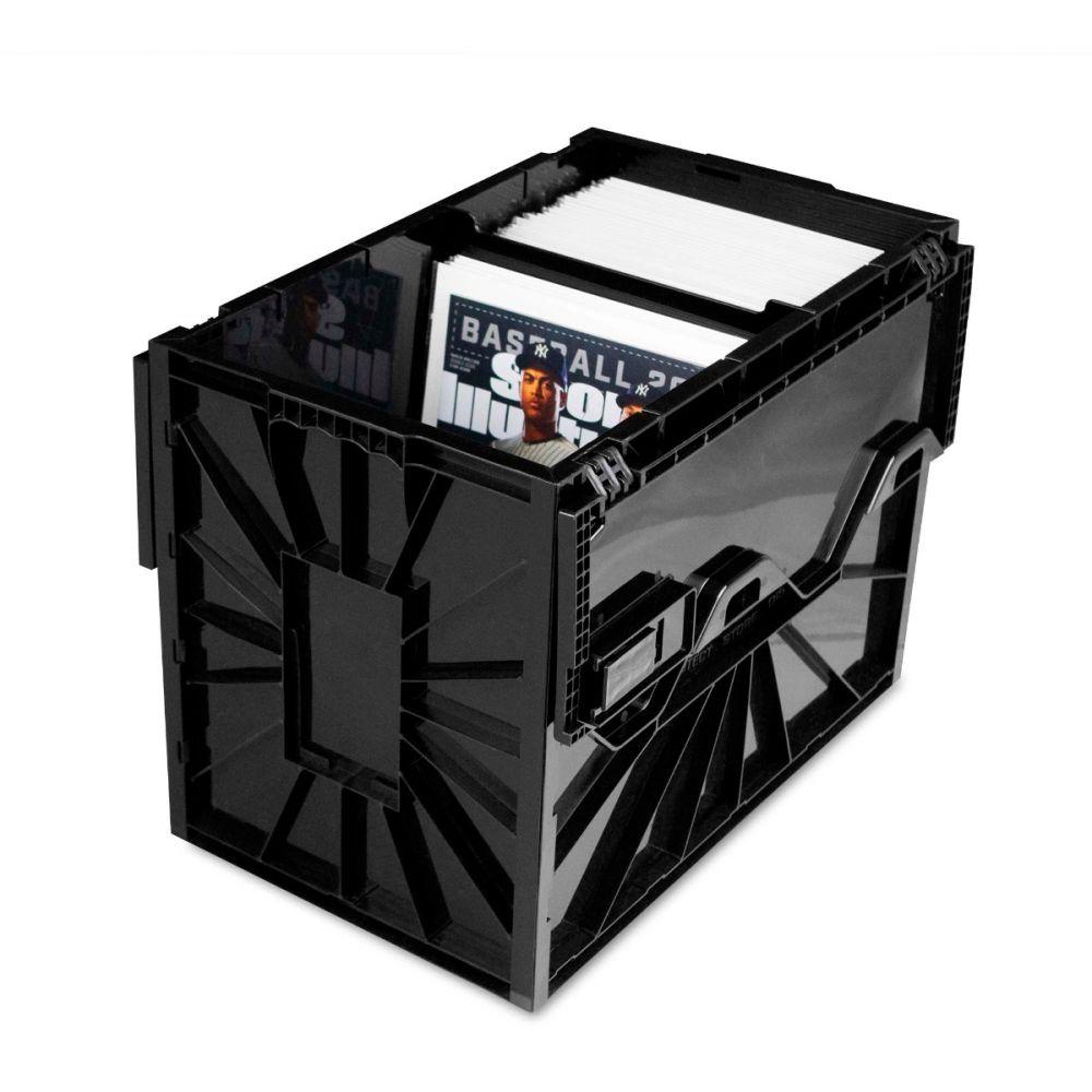 Black Plastic Storage Box w One Partition 1-Box BCW SHORT COMIC BOOK BIN 