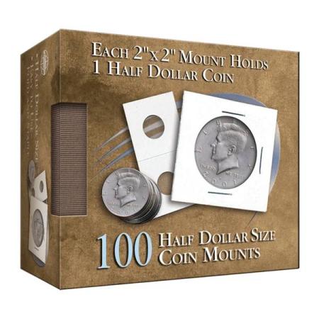 Cowens Cardboard 2" x 2" Coin Flips -- Half Dollar (100 Count Retail Box)