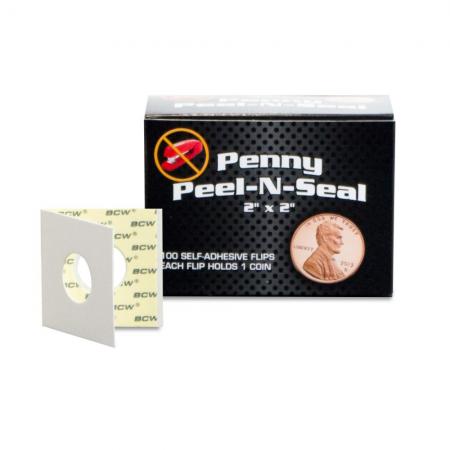 BCW Peel-N-Seal Self Adhesive Flips -- Cent -- Pack of 100
