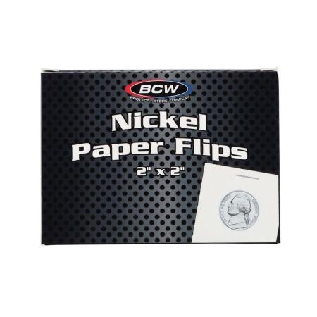 BCW 2x2 Paper Flips -- Nickel -- Box of 100