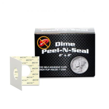 BCW Peel-N-Seal Self Adhesive Flips -- Dime -- Pack of 100