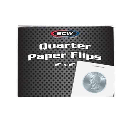 BCW 2x2 Paper Flips -- Quarter -- Box of 100