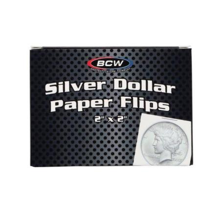 BCW 2x2 Paper Flips -- Large Dollar -- Box of 100