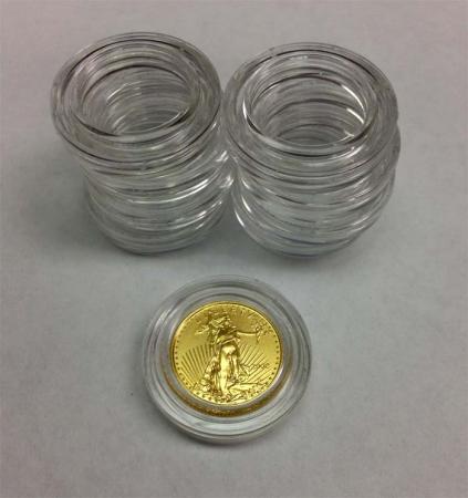 Capital Holder For 1 oz Buffalo Gold Coin 2.5x2.5 White Safe Plastic Capsule New 