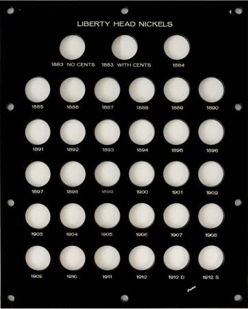 Capital Holder - Liberty Nickels 1883-1912S, 8x10