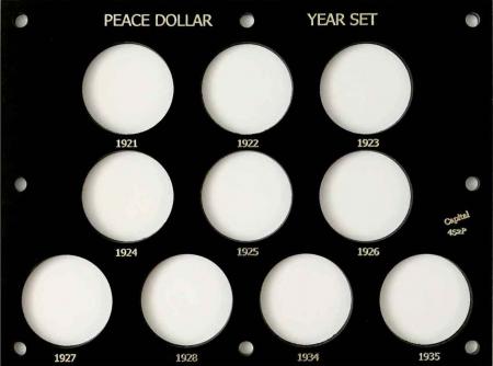 Capital Plastic Coin Holder 452P Peace Dollar Year Set 1921-1935 White 