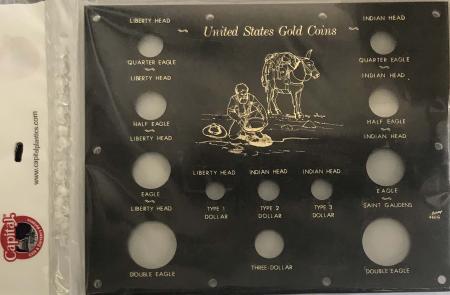 Capital Holder - Gold Type Set (12 Slots w/ Illustration)
