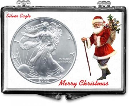 Edgar Marcus Snaplock Holder -- Christmas -- Santa -- Silver Eagle