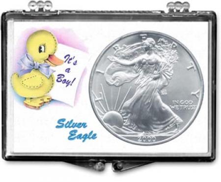 Edgar Marcus Snaplock Holder -- It's A Boy -- Duck -- Silver Eagle