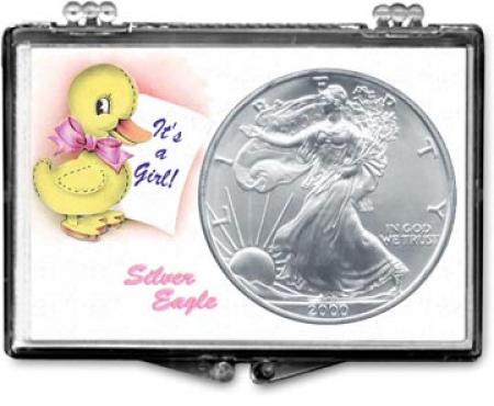 Edgar Marcus Snaplock Holder -- It's A Girl -- Duck -- Silver Eagle