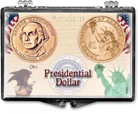Edgar Marcus Snaplock Holder -- Presidential Dollar -- Obverse and Reverse