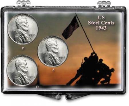 Edgar Marcus Snaplock Holder -- Steel Cent Set -- Iwo Jima