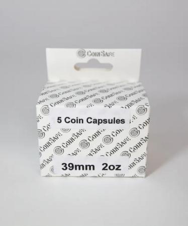 Coin Safe Capsule - 2 oz Silver Round - 39.6mm - 5 Pack
