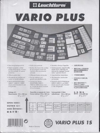 Lighthouse Vario Plus Pages -- 1 Pocket -- Pack of 5 -- Black