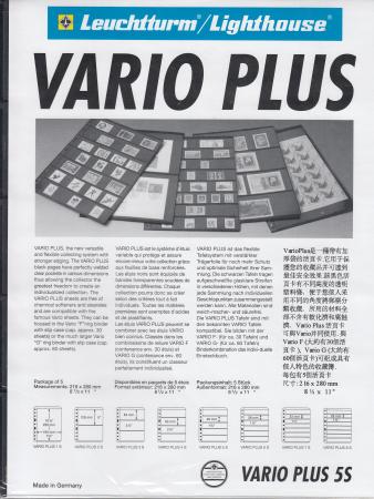 Lighthouse Vario Plus Pages -- 5 Rows -- Pack of 5 -- Black