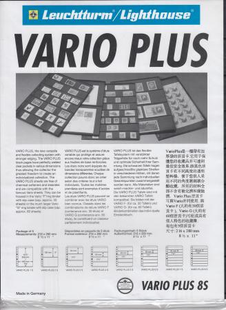 Lighthouse Vario Plus Pages -- 8 Rows -- Pack of 5 -- Black
