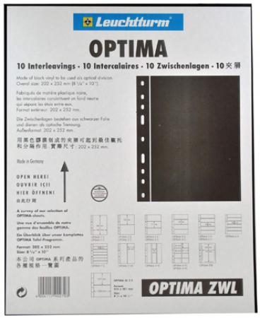 Lighthouse Optima Pages - Black Interleaves - Pack of 10