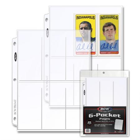 BCW Polypropylene Pages -- 6 Pockets for Trading Cards -- Pack of 20