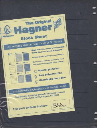 Hagner Stock Sheets -- Double Sided, 8 Row -- Pack of 5 -- Black