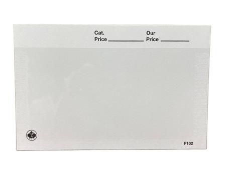 Unitrade Dealer Window Cards (F102) -- 4 1/4 x 2 3/4 -- White