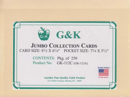 G&K Jumbo Dealer Cards (112A) -- 8 1/2 x 5 1/2