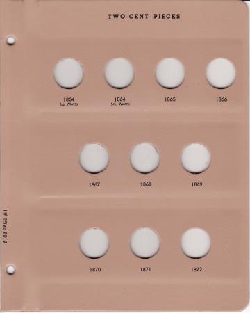 Dansco Replacement Page 6108-1: 2c Pieces (1864 to 1872)