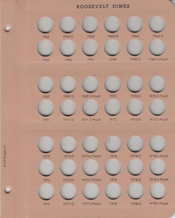 Dansco Replacement Page 8125-2: Roosevelt Dimes w/ Proof (1962 to 1978-S)