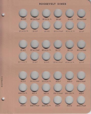 Dansco Replacement Page 8125-6: Roosevelt Dimes w/ Proof (2013-D to 2024-P)